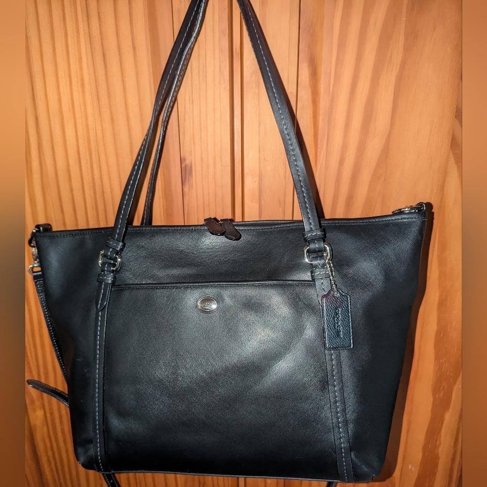 Coach Peyton Black Saffiano Leather Tote Bag. F25667 - Picture 5 of 12